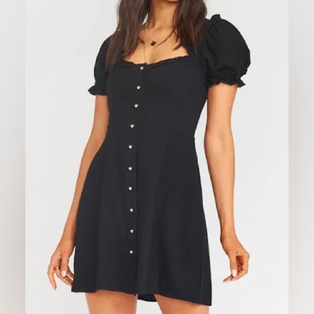 NWT SHOW ME YOUR MUMU NAPOLI MINI DRESS WITH FLAW / BLACK / SIZE UNKNOWN